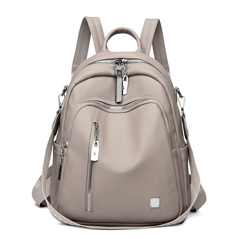 Women's Fashion Large Capacity Soft Leather Trendy Women's Backpack