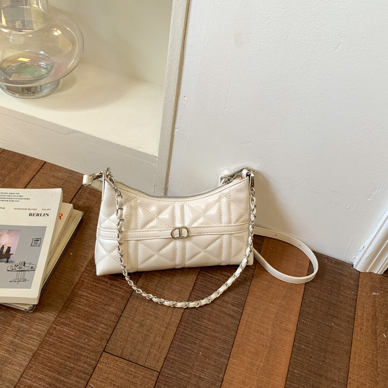 Women's Texture Underarm Diamond Embroidery Thread Solid Color Hand Women's Shoulder Bag