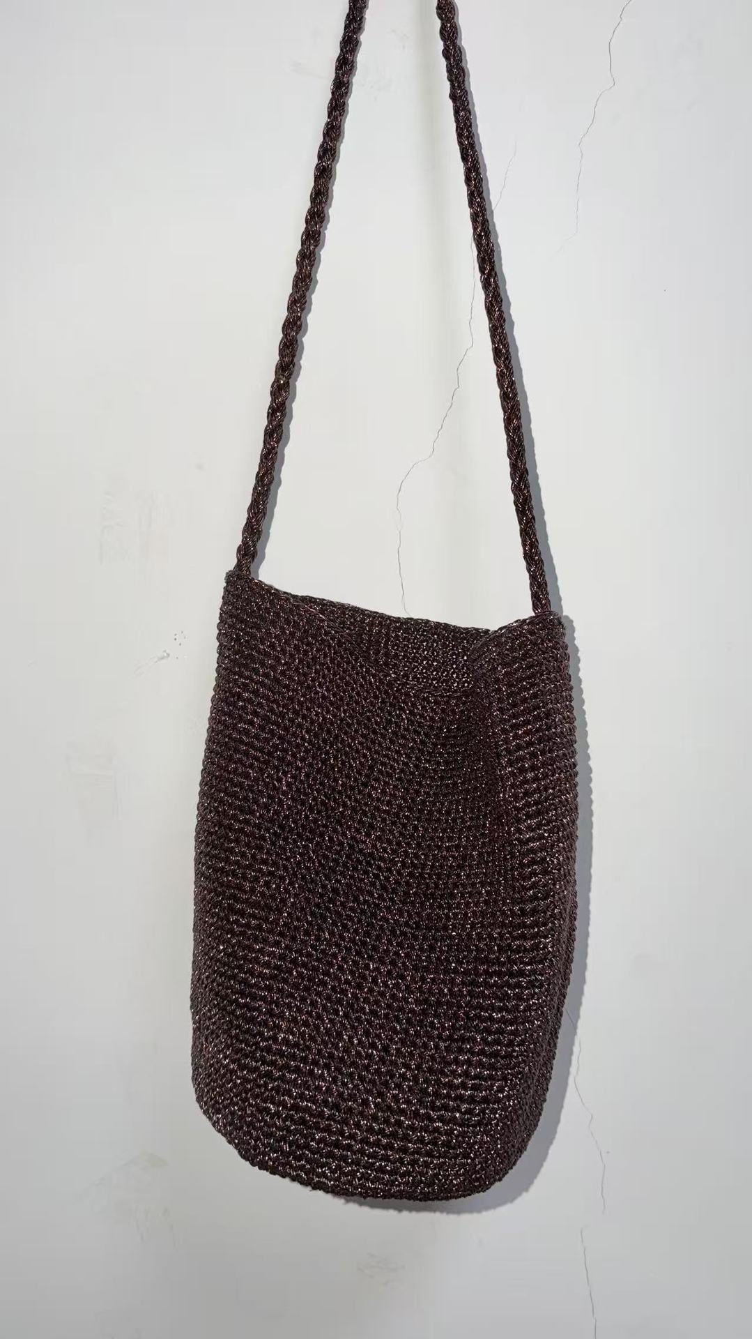 Design Woven Simple Sier Handmade Weaving Women's Messenger Bag