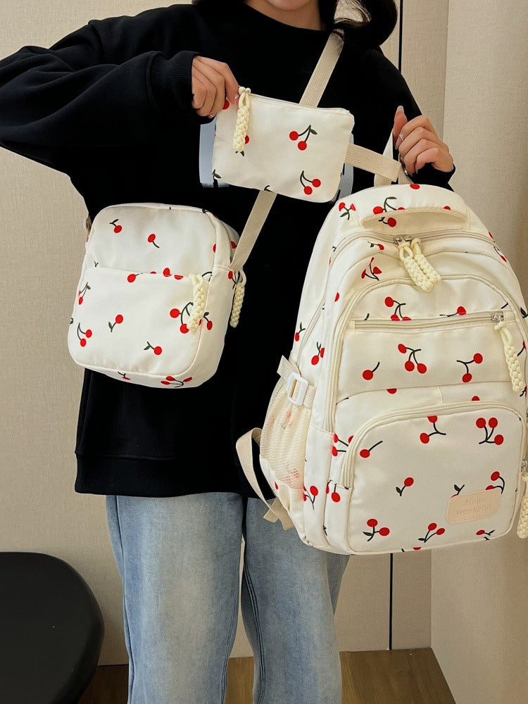 Niche Design Style Cute Cherry Heart Women's Backpack