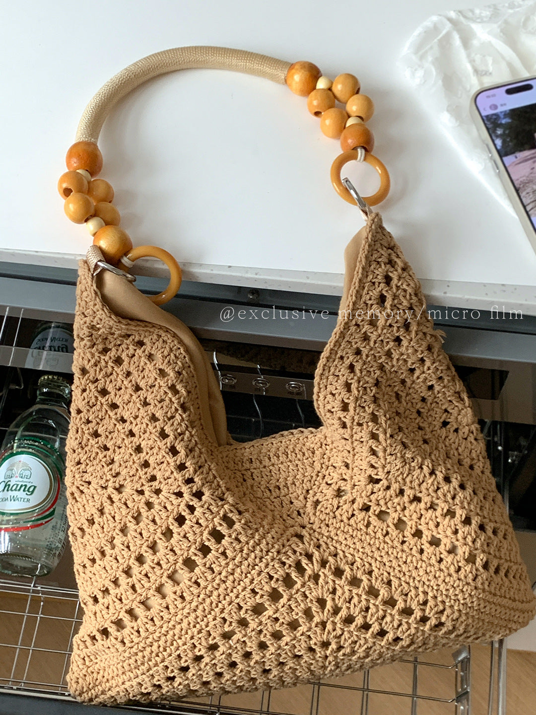 Fashionable Large Capacity Cotton Thread Knitted Niche Texture Underarm Bag