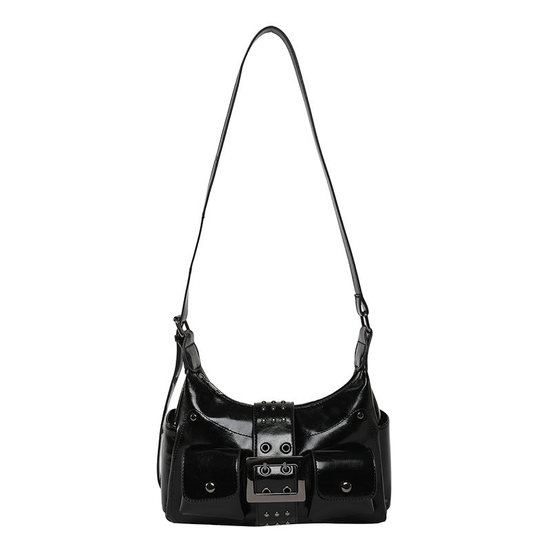 Designer Punk Hot Rivet Fashion Motorcycle Underarm Bag