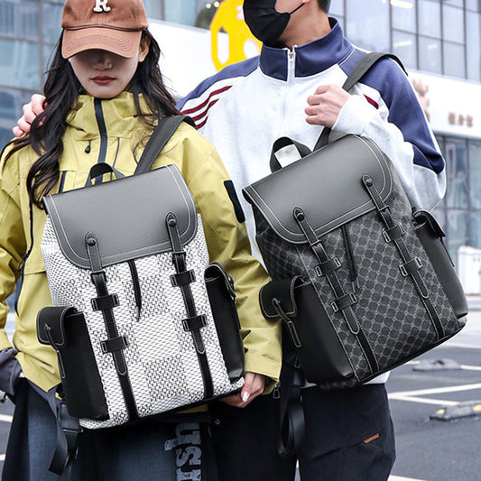 Men's Business Advanced Sensor Computer Large Capacity Plaid Leisure Backpack