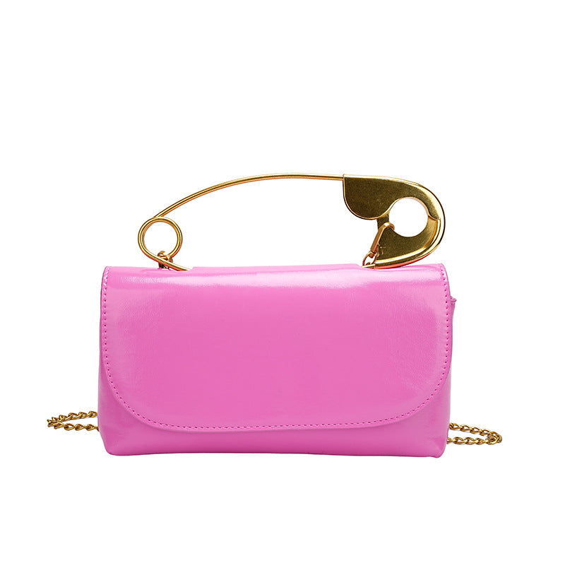 Women's Personalized Paper Clip Fashionable Korean Style Chain Portable Bags