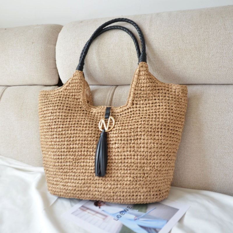 Women's Fashion Straw Large Capacity Totes Beach Women's Handbag