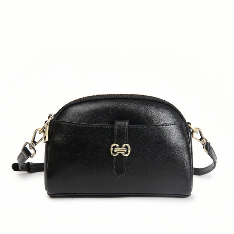 Genuine Leather Fashion Retro Oil Wax Women's Messenger Bag
