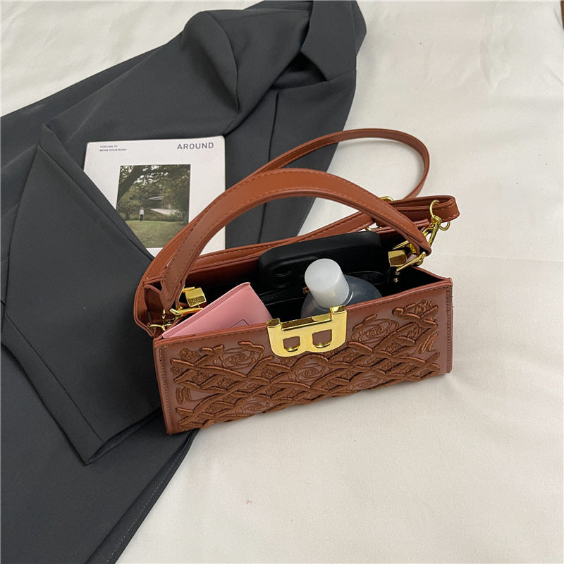 Women's Fashion Simple High-grade Embroidered Silk Scarf Bags