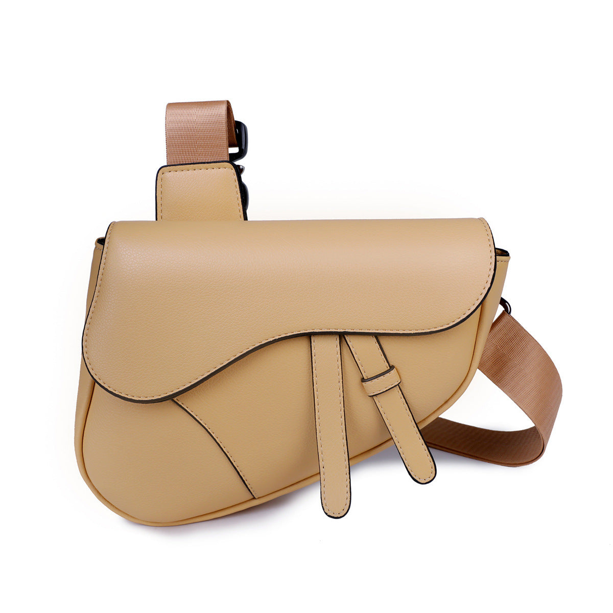 Men's Saddle Zipper Simple Textured Lightweight Solid Men's Bags