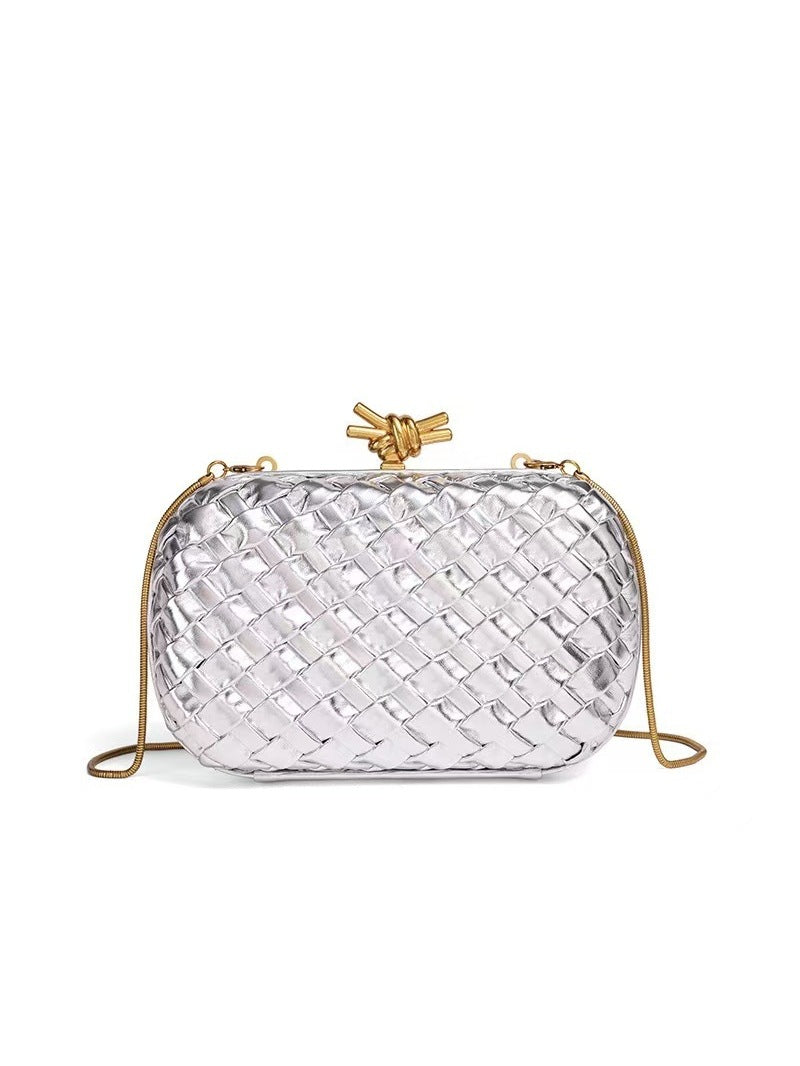 Woven Chain Fashion For Dinner Clutch Women's Shoulder Bag