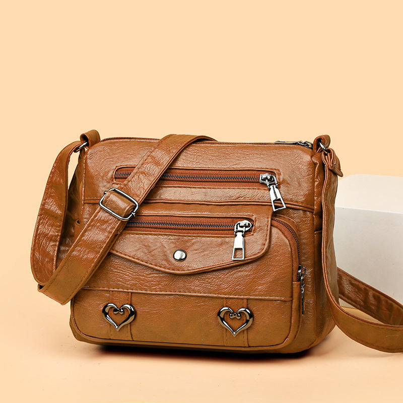 Women's Soft Leather Fashion Retro Large Capacity Shoulder Bags