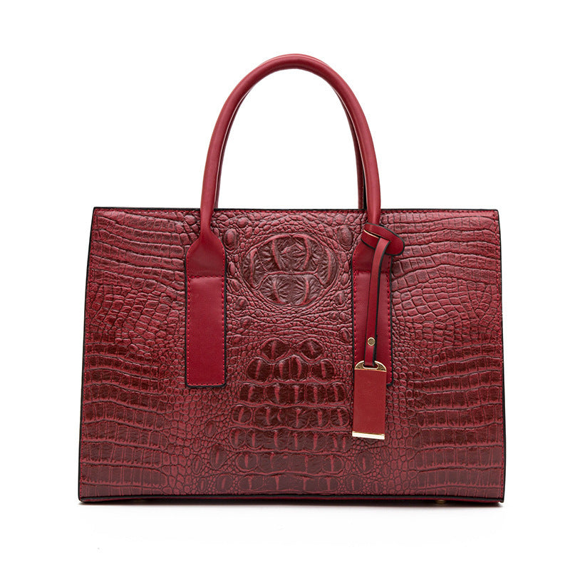 Women's Vintage Crocodile Pattern Portable Large Capacity Women's Handbag