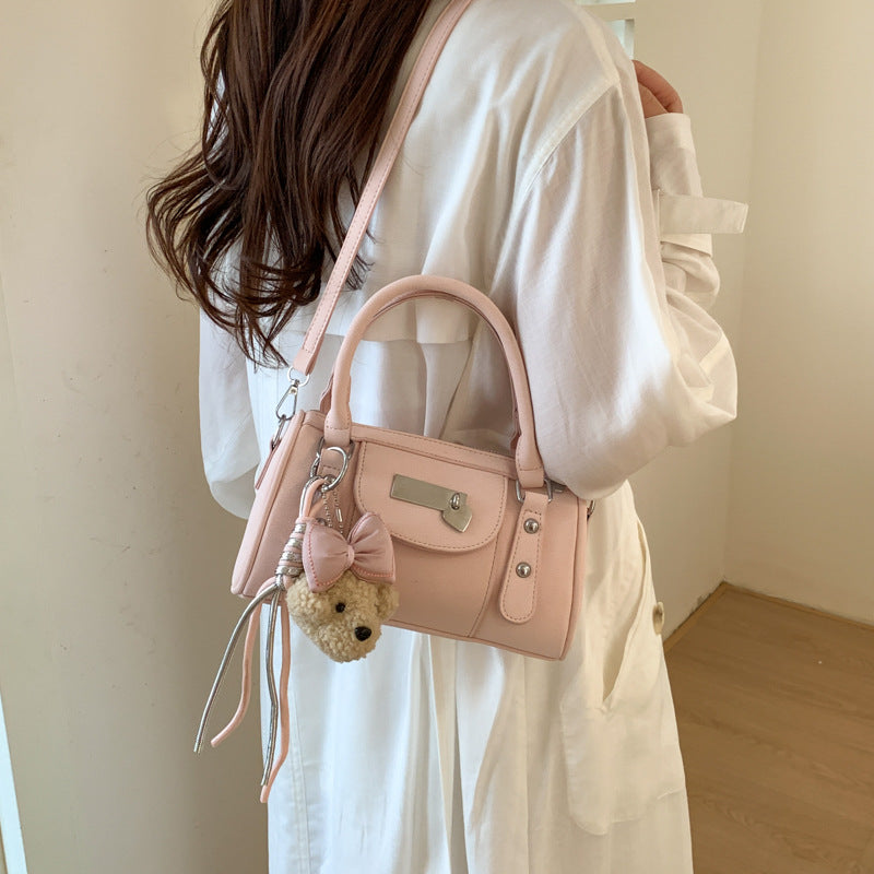 Women's Korean Style Niche Texture Bowling Fashion Solid Women's Shoulder Bag