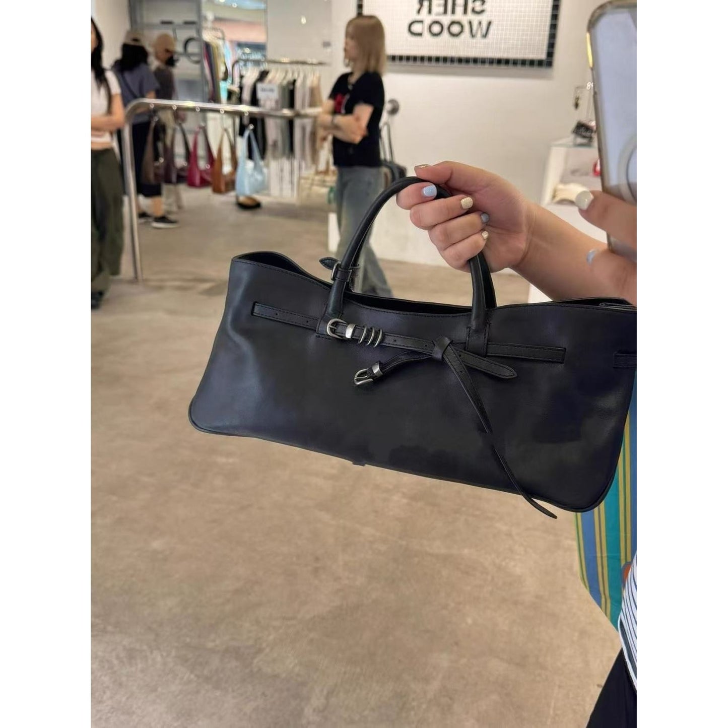 Style Niche Design Baguette Fashion Dark Large Bags
