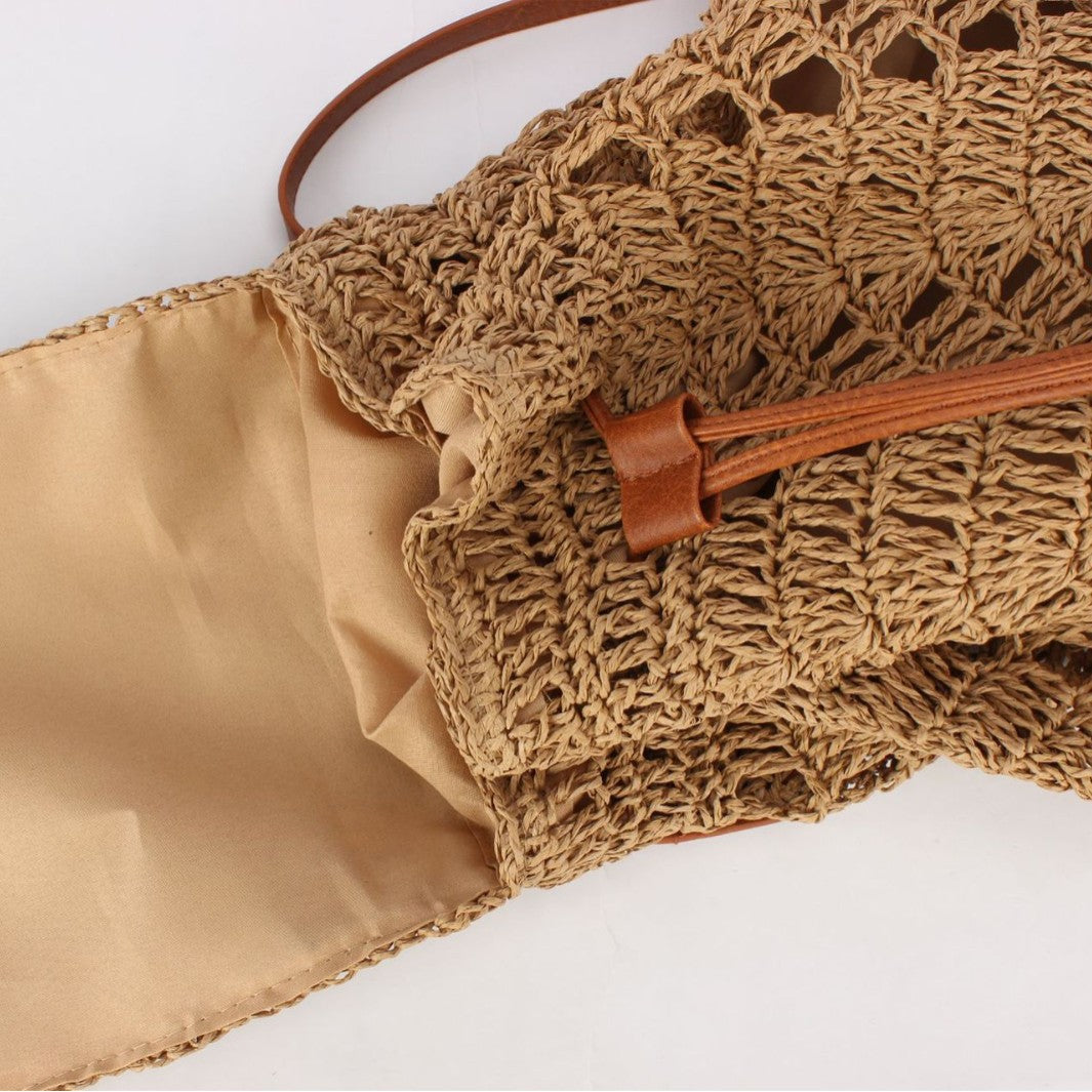 Women's Mori Crocheted Woven Beach Holiday Commuter Women's Shoulder Bag