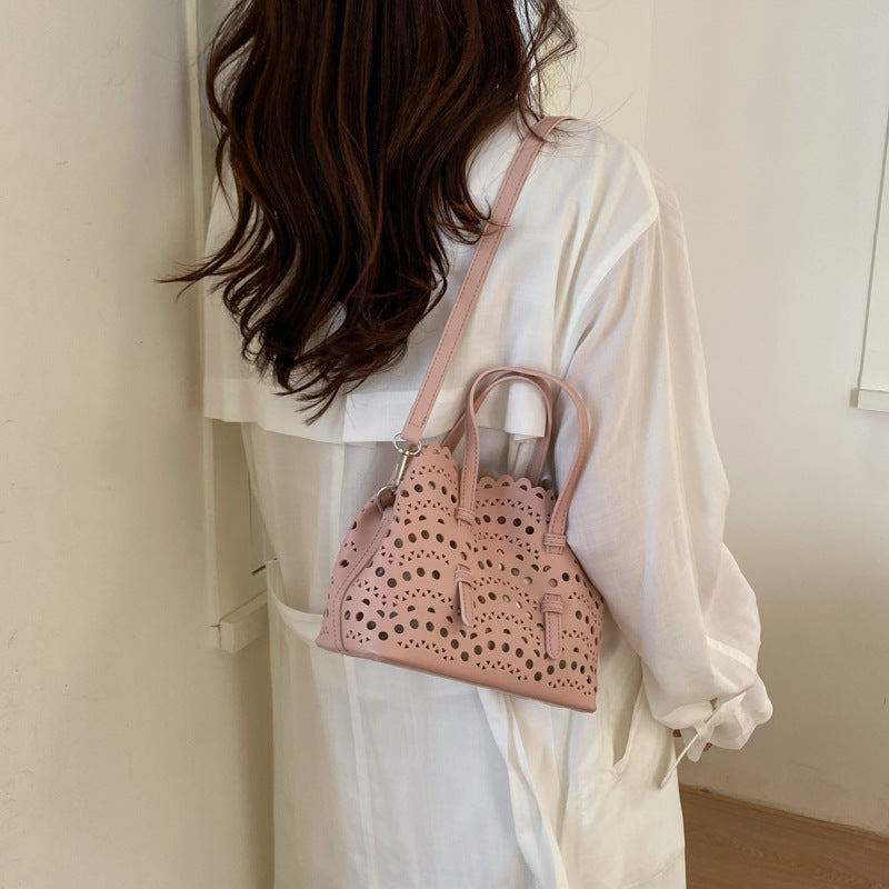 Women's Hollowed Fashion Carved Niche Korean Retro Bucket Bag