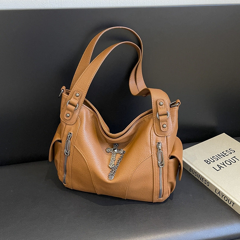 Women's Large Capacity Cross Chain Motorcycle Loose Women's Shoulder Bag