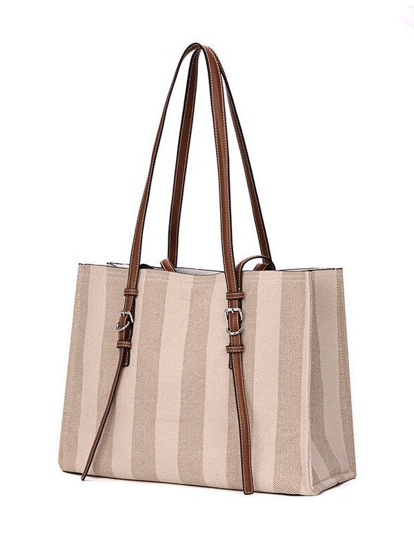 Striped Printed Canvas Autumn Fashion Large Capacity Commuter Bags