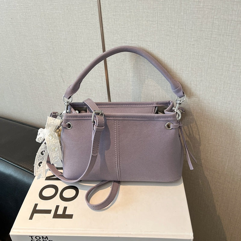 High-grade Purple Niche Stitching Hand Carrying Springtide Versatile Women's Messenger Bag