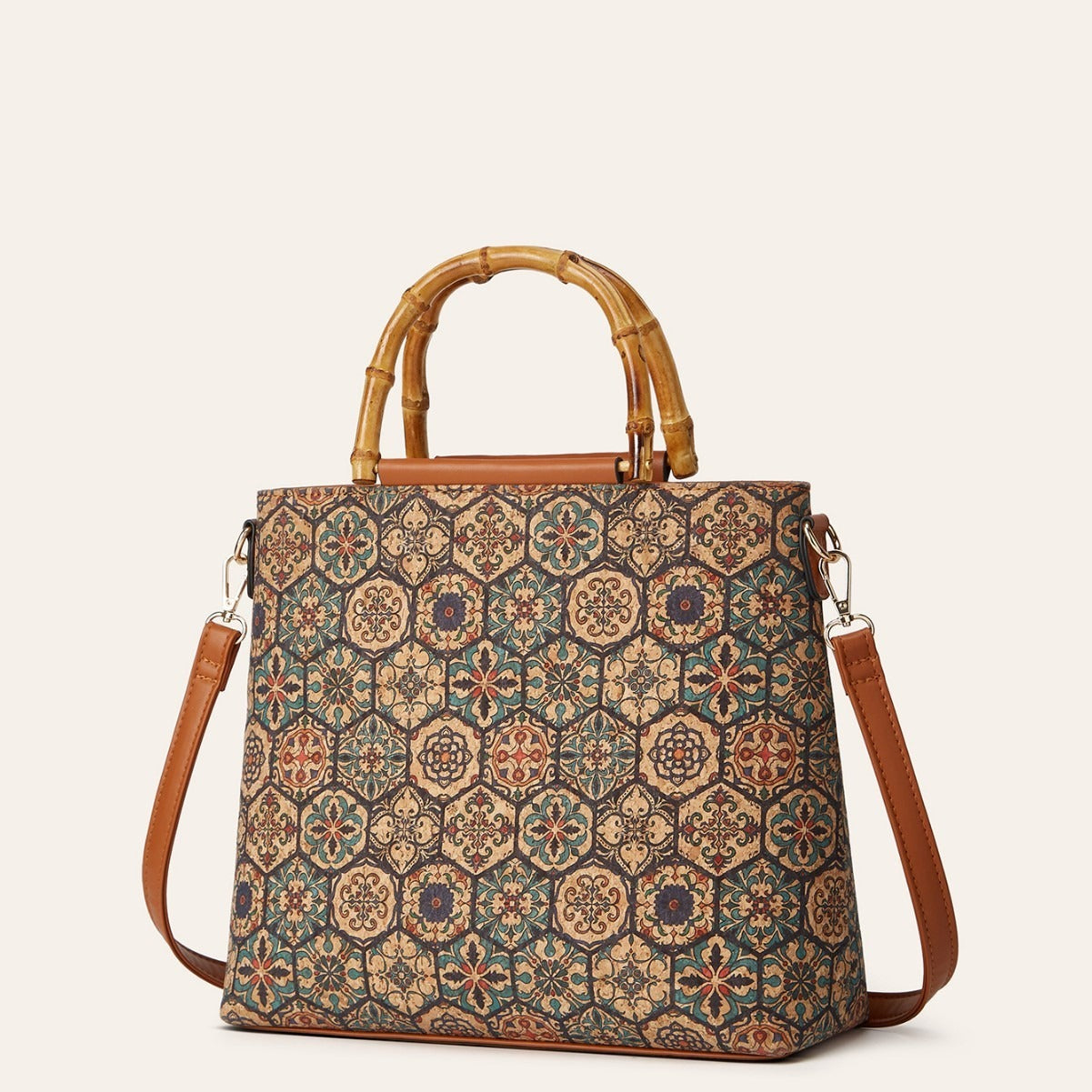 Women's Retro Ethnic Style Cork Printed Tree Bags