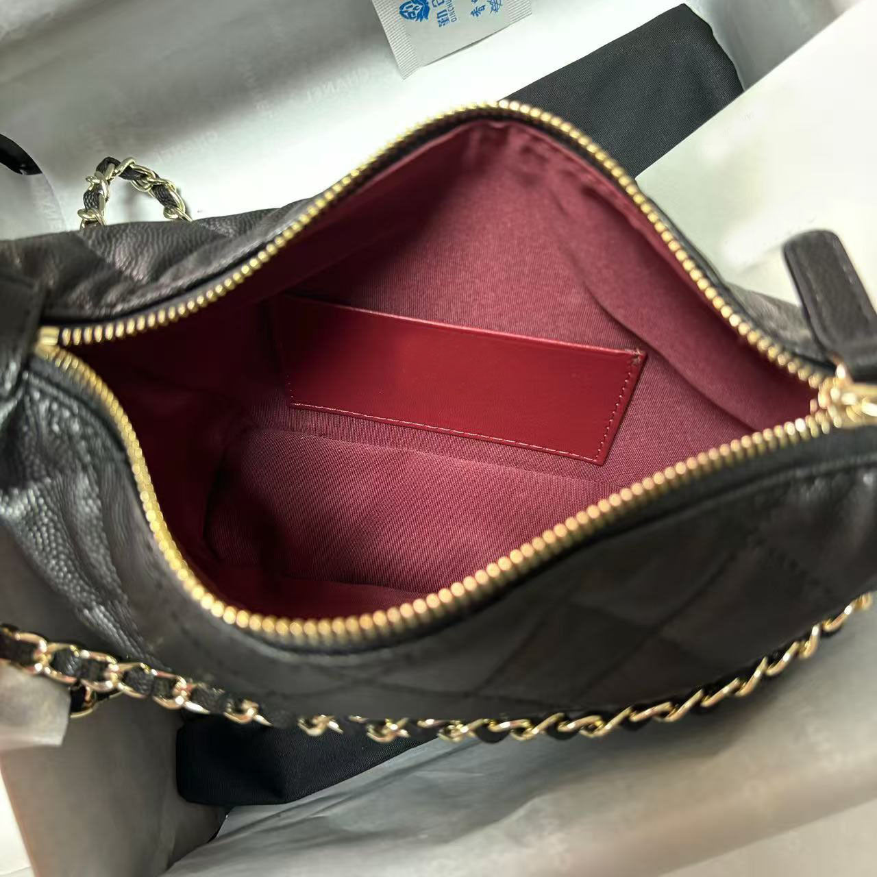 Rhombus Chain Cowhide Lunch Box Mini Fashion Underarm Bag
