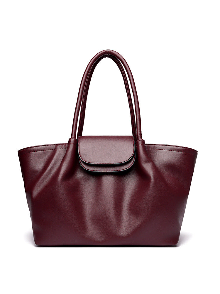 Women's Simple Fashion Commuter Soft Leather Underarm Light Luxury Minority Women's Shoulder Bag