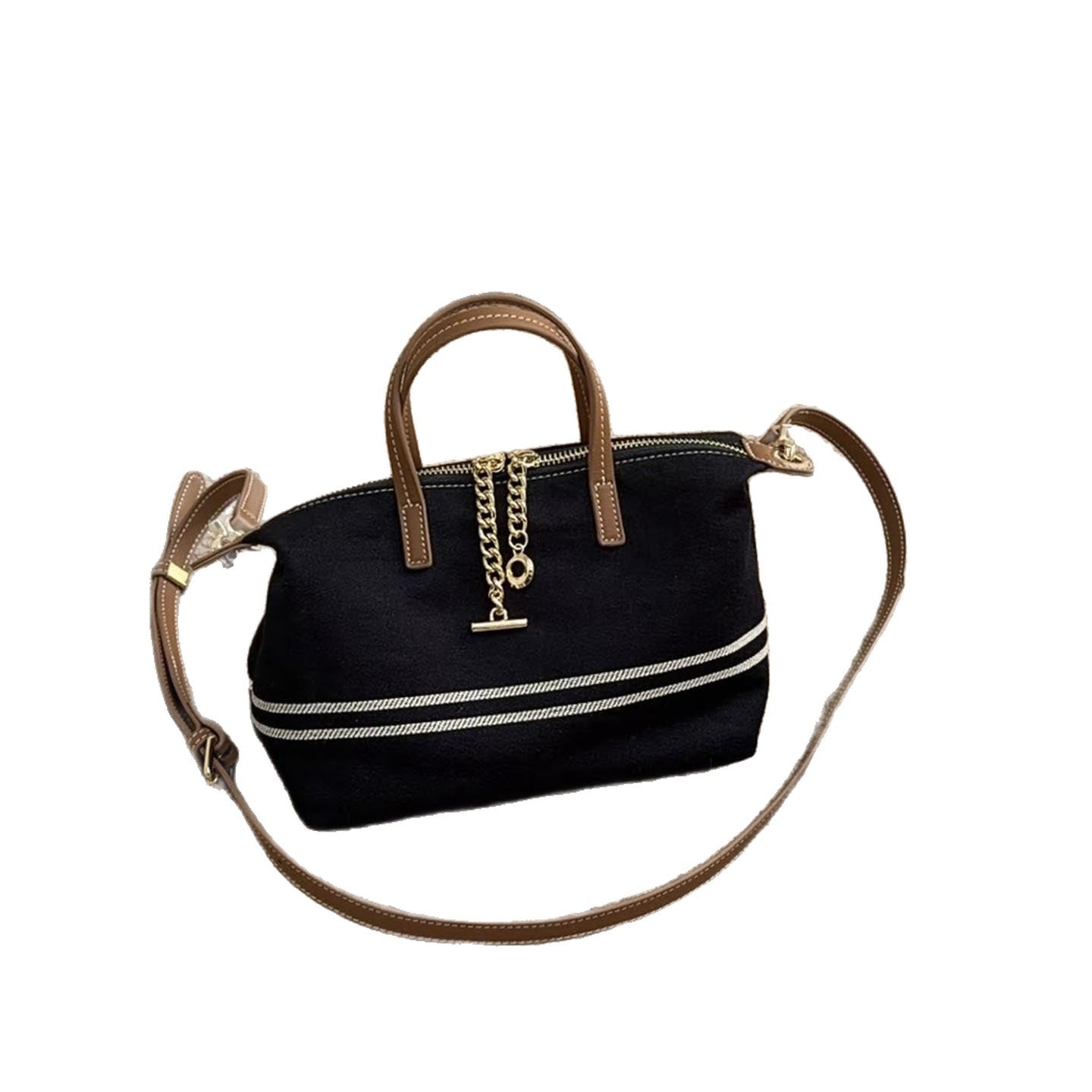 Women's Stitching Contrast Color Large Capacity Striped Versatile Women's Messenger Bag
