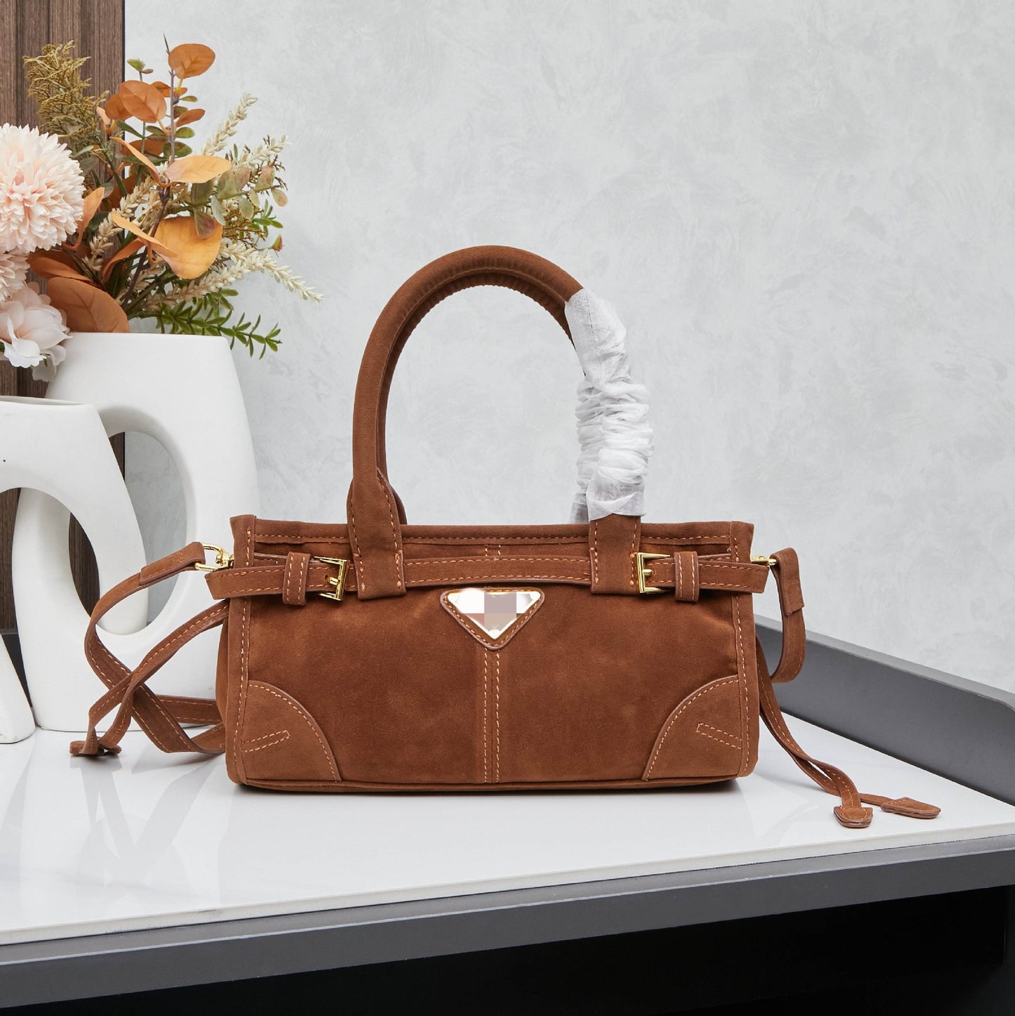 Women's High Quality Suede Matte Leather Retro Mechanical Bags