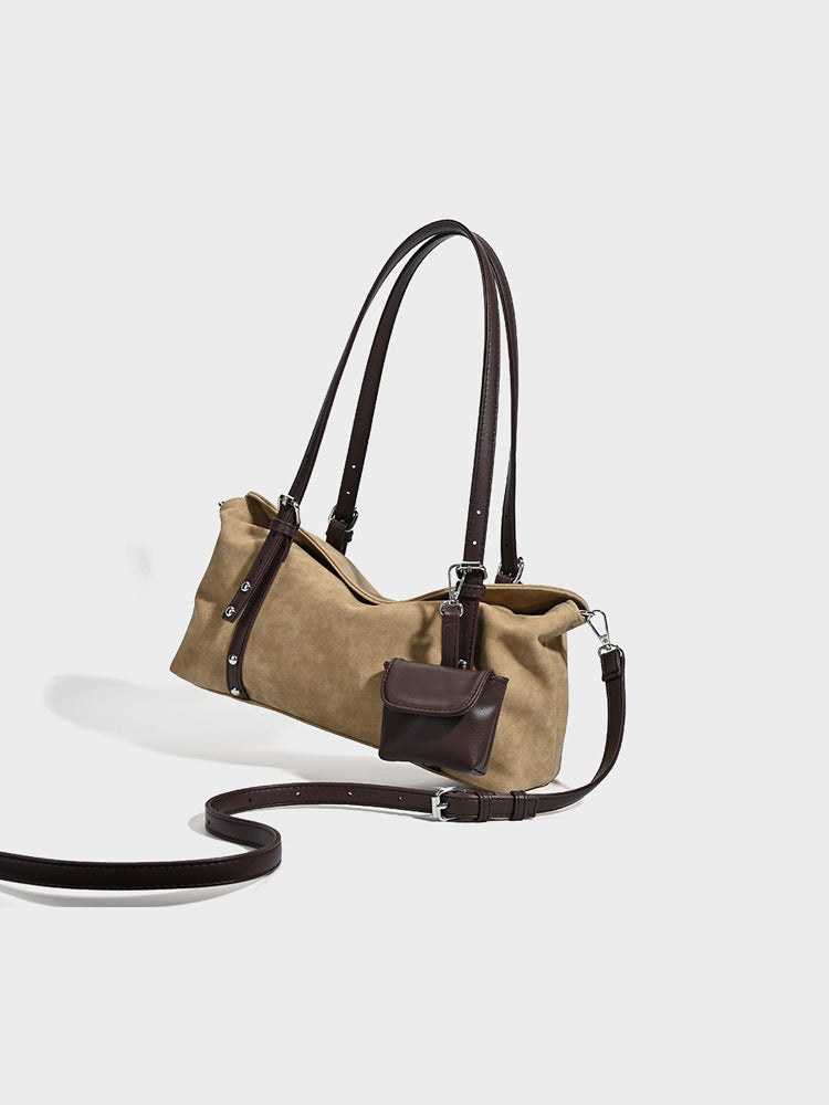 Women's Retro Suede Pillow Large Capacity Commuter Bags