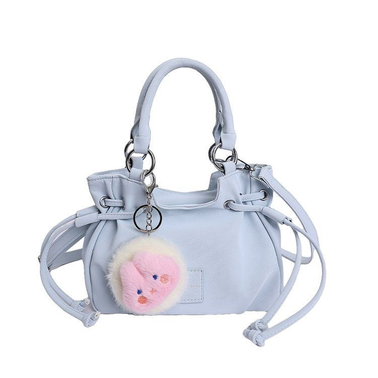 Women's Korean Style Solid Color Drawstring Design Fashion Simple Bags