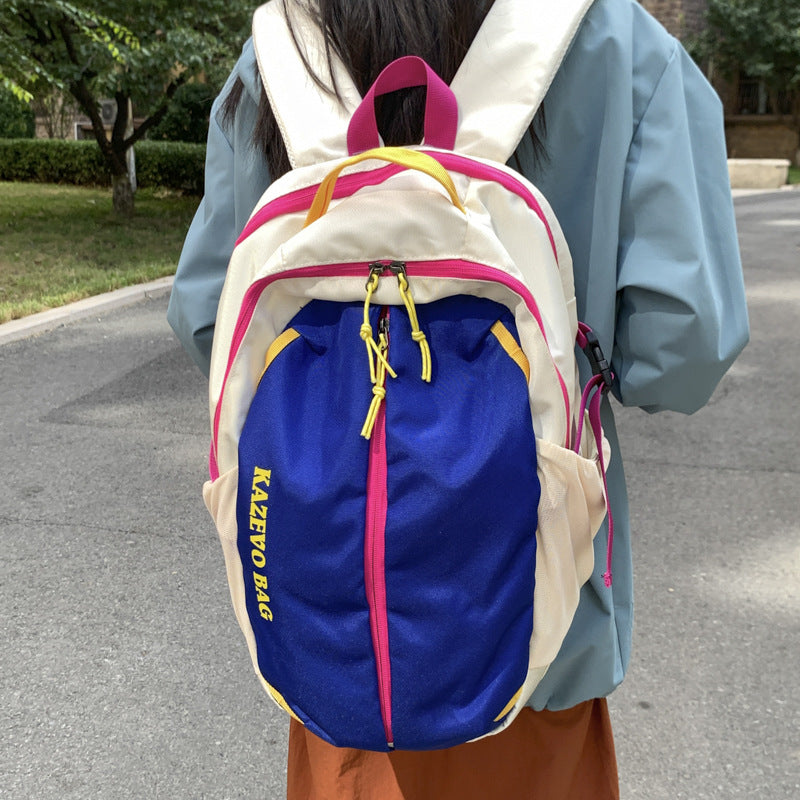 Style Good-looking Fresh Contrast Color Female Lightweight Leisure Backpack