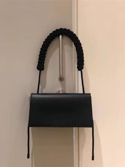 Charming Simple Design Autumn Woven Black Underarm Bag