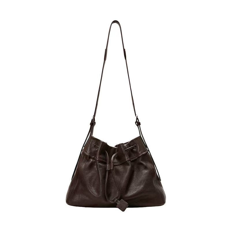 Comfortable Female Drawstring Commuter Niche Leather Women's Shoulder Bag
