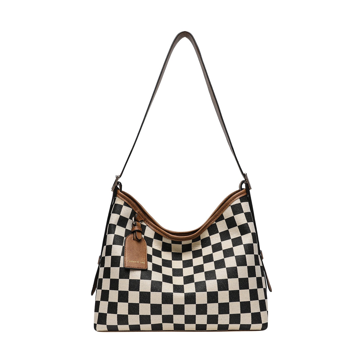 Women's Chessboard Plaid Large Capacity Underarm Advanced Tote Bag