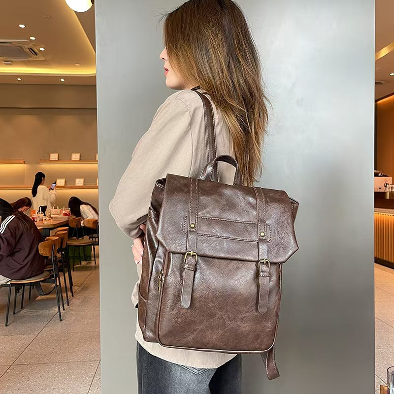 Women's Uniform College Vintage Soft Leather Cambridge Women's Backpack