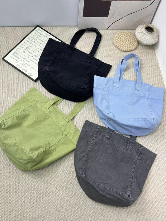 Washed Canvas Denim Large Capacity Texture Commuter Mummy Women's Shoulder Bag