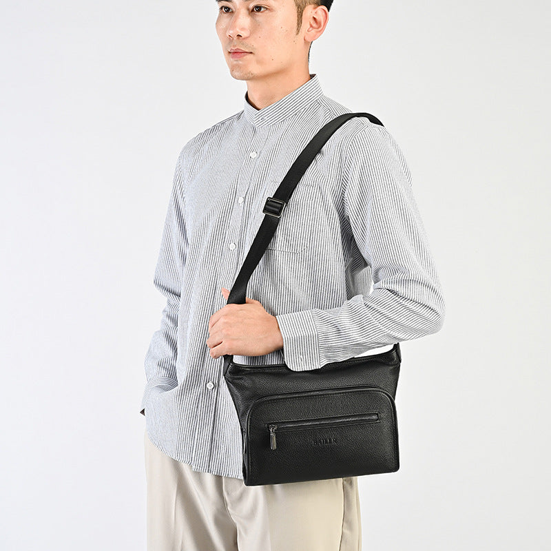 Men's First Layer Cowhide High Quality Fashion Simple Back Leisure Backpack