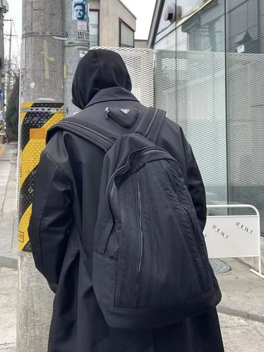 Nylon Zipper Fashion Black Daily Commute Backpacks