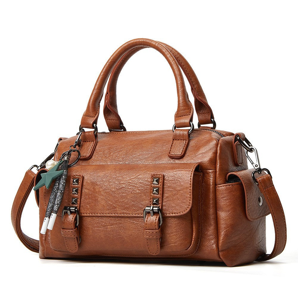 Women's Boston Simple Fashion Soft Leather Trendy Bags
