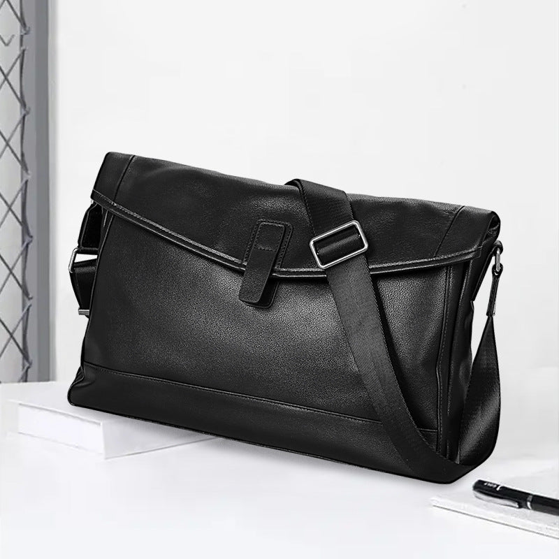 Men's Leather Fashion First Layer Cowhide Large Bags