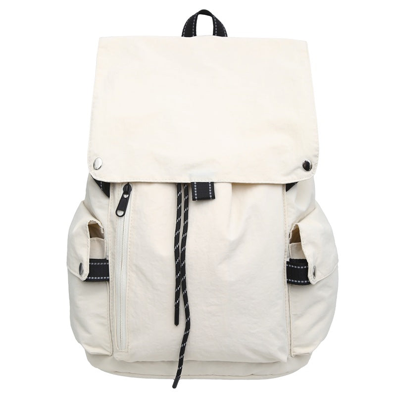 Korean Style Niche Simple Solid Color Female Large Backpacks