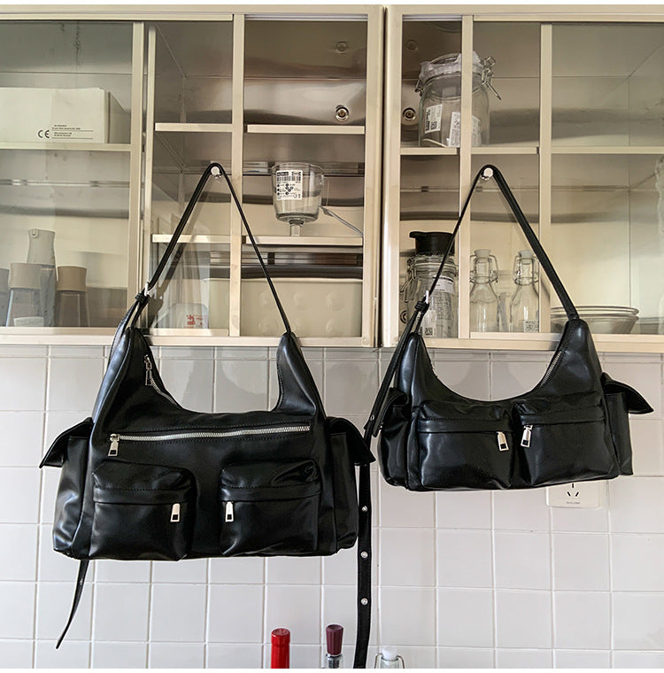 Niche Hot Fan Bike Packet Retro Underarm College Tote Bag