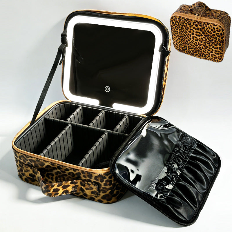 Box With Light Mirror Large Capacity High-grade Makeup Bag