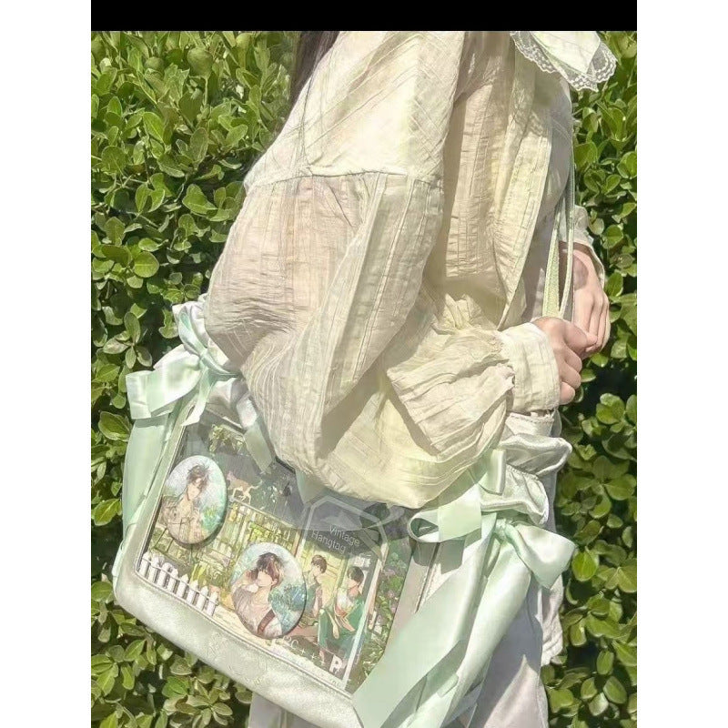 Portable Asian Culture Female Sheer Versatile Women's Shoulder Bag