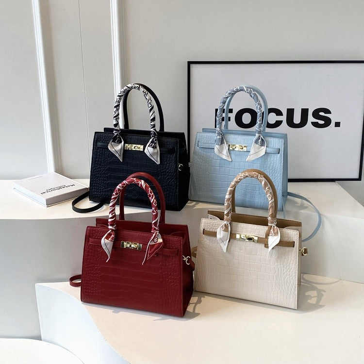 Western Style Height Stylish Textured Stone Bags