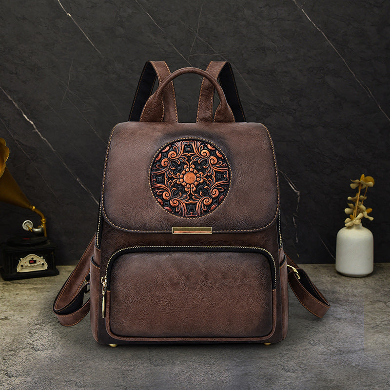 Women's Brushed Niche High-grade Light Luxury National Style Commuter Large Capacity Bags
