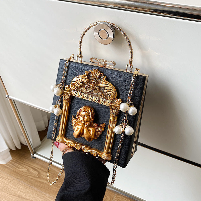 Women's Dinner Retro Diamonds Pearl Chain Fashion Women's Messenger Bag
