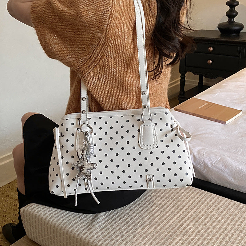 Women's Style Spring Carrying Advanced Polka Dot Underarm Fashion Women's Shoulder Bag