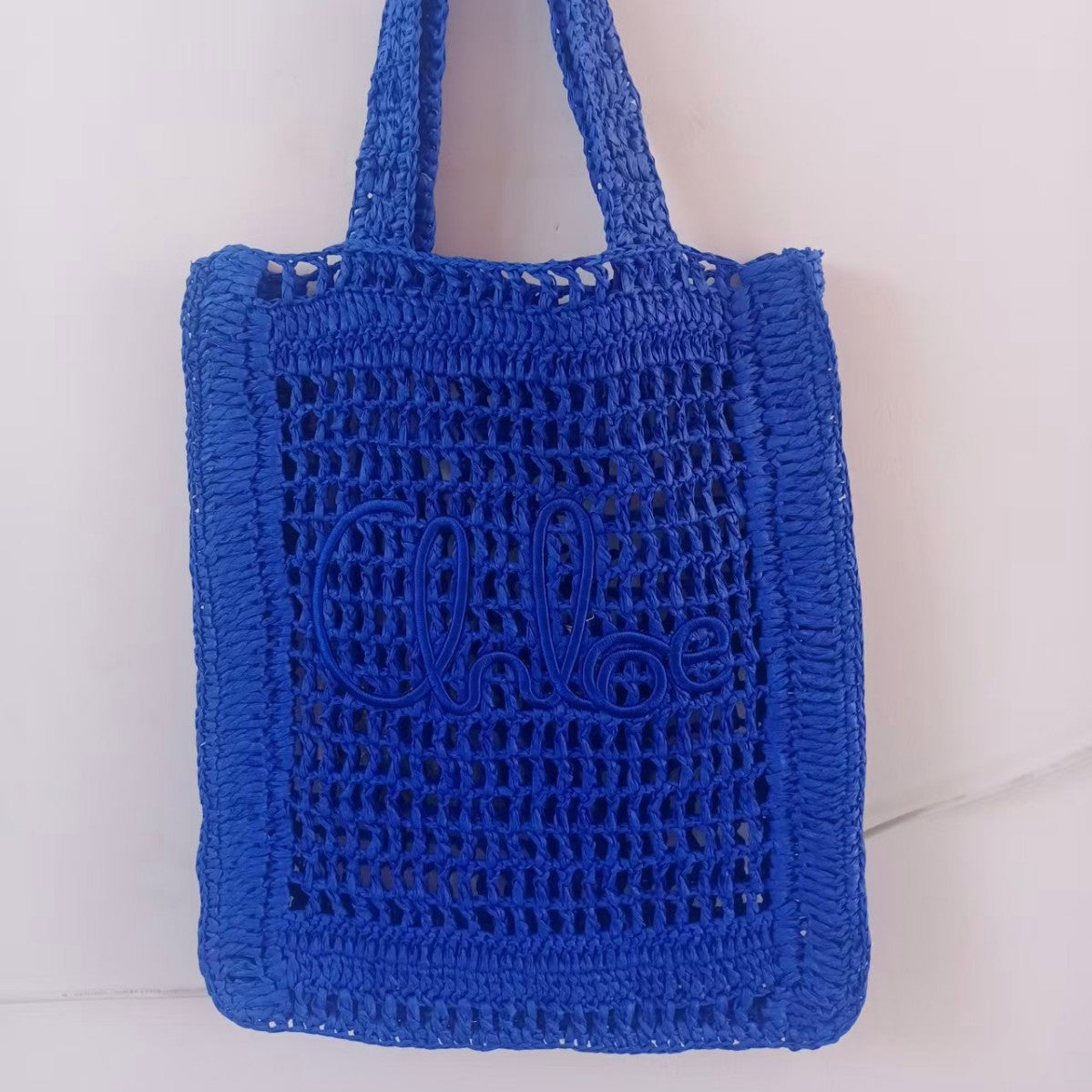 Straw Hollow Woven Large Capacity Three-dimensional Letters Women's Shoulder Bag