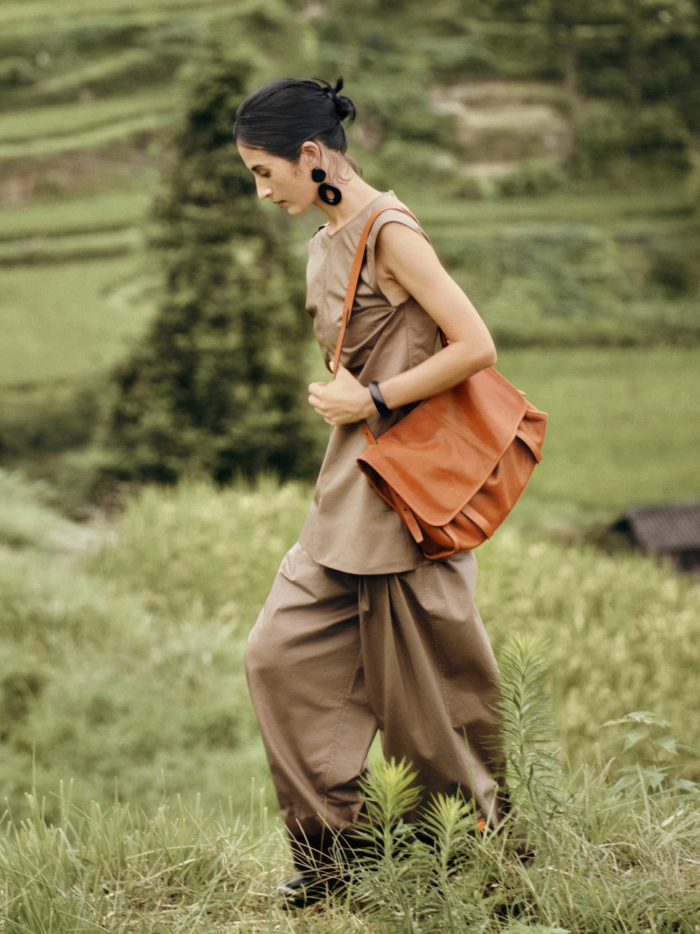 Women's Tanned Sheepskin Series Man Mail Large Capacity Bags