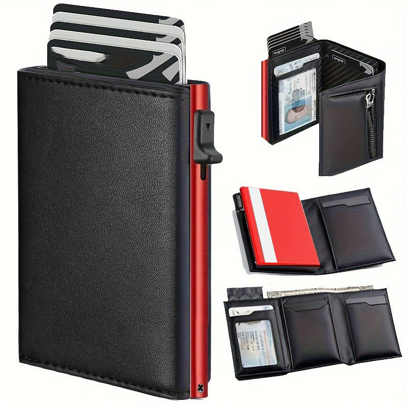Pop-up Carbon Fiber Orange Aluminum Alloy Card Pack Card Sleeve